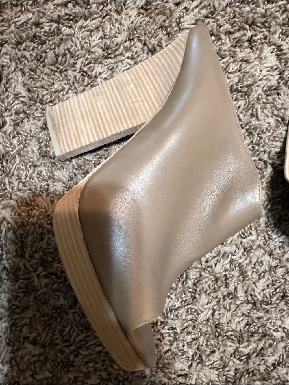 Christian Louboutin Taupe Leather Open-Toe Mules - Picture 3 of 7